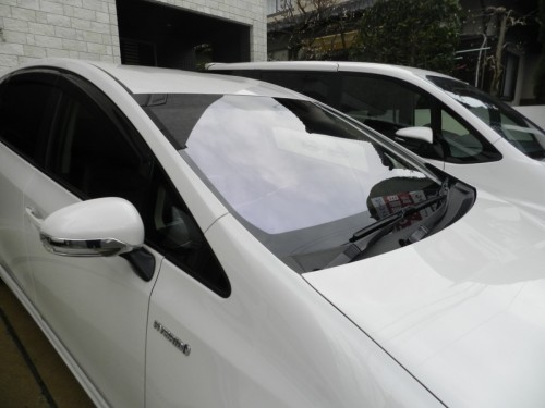 福岡市T様　プリウスα　フロントガラス　コートテクト施工